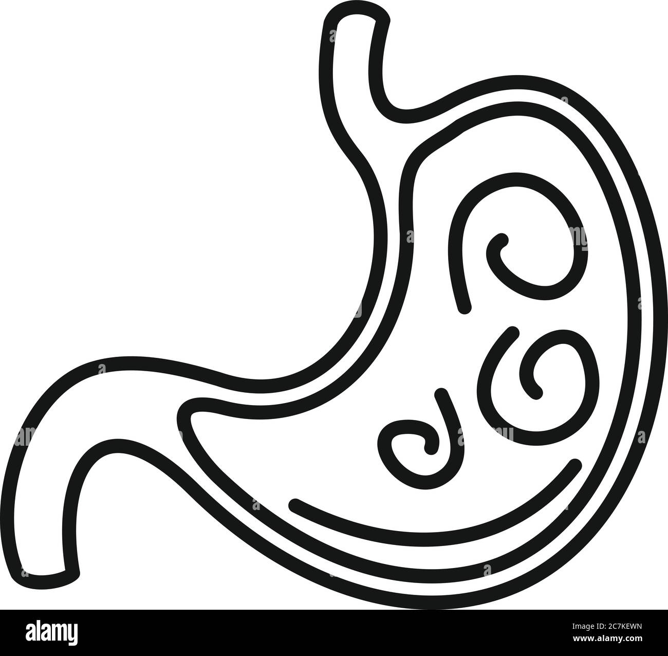 Magenparasiten-Symbol. Umriss Magen Parasiten Vektor-Symbol für Web-Design isoliert auf weißem Hintergrund Stock Vektor