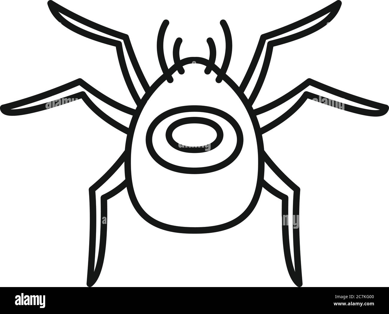 Symbol für Spinnenwald-Fehler. Umriss Spider Wald Bug Vektor-Symbol für Web-Design isoliert auf weißem Hintergrund Stock Vektor