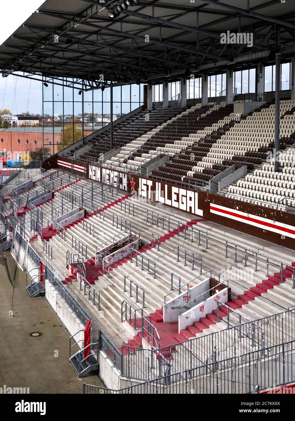 Fußballstadion, verlassen, Hamburg, St. Pauli Stockfoto