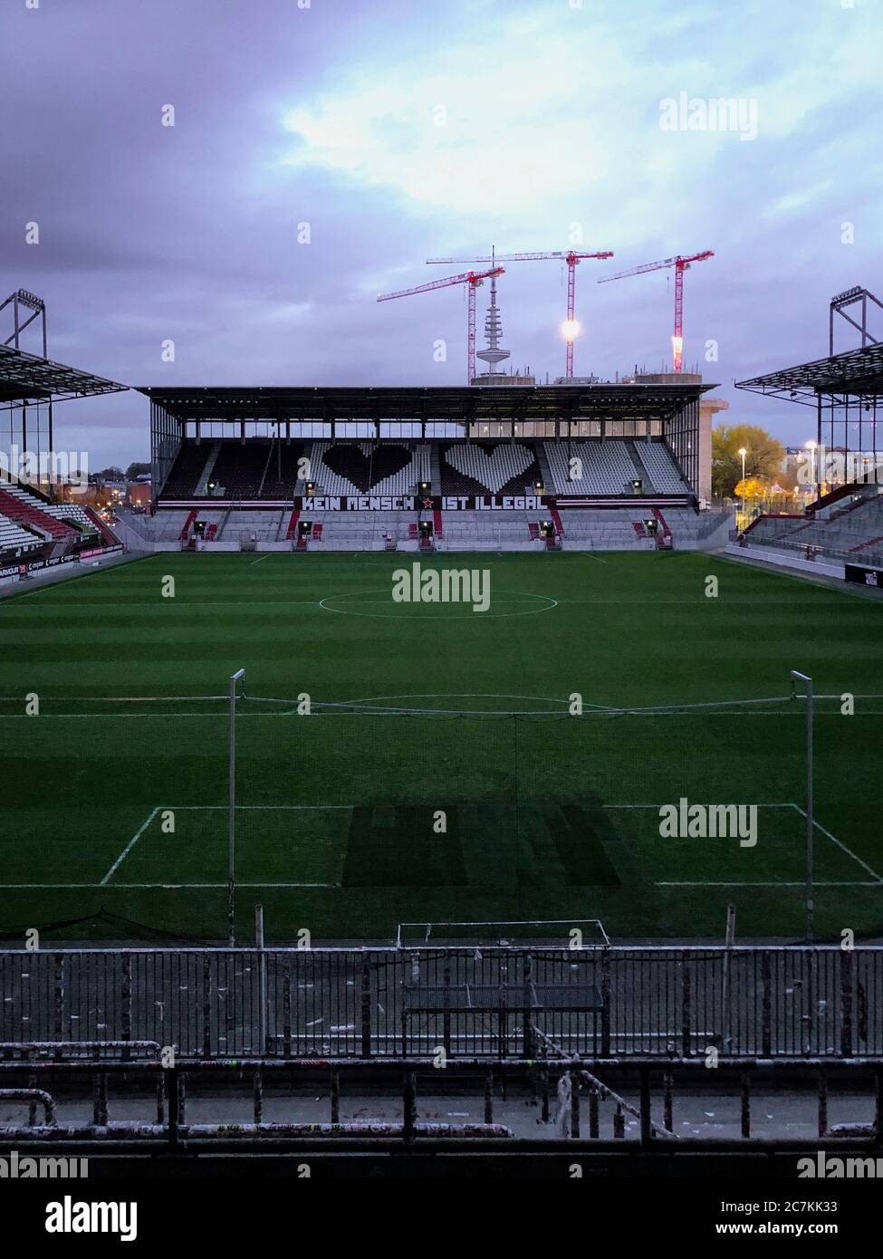 Fußballstadion, verlassen, Hamburg, St. Pauli Stockfoto