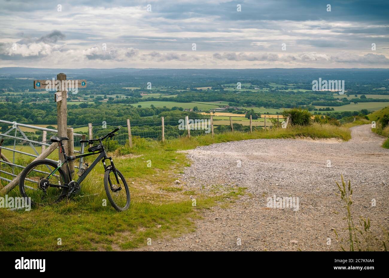 Gegenüber dem Weald von Plumpton Bostall Stockfoto