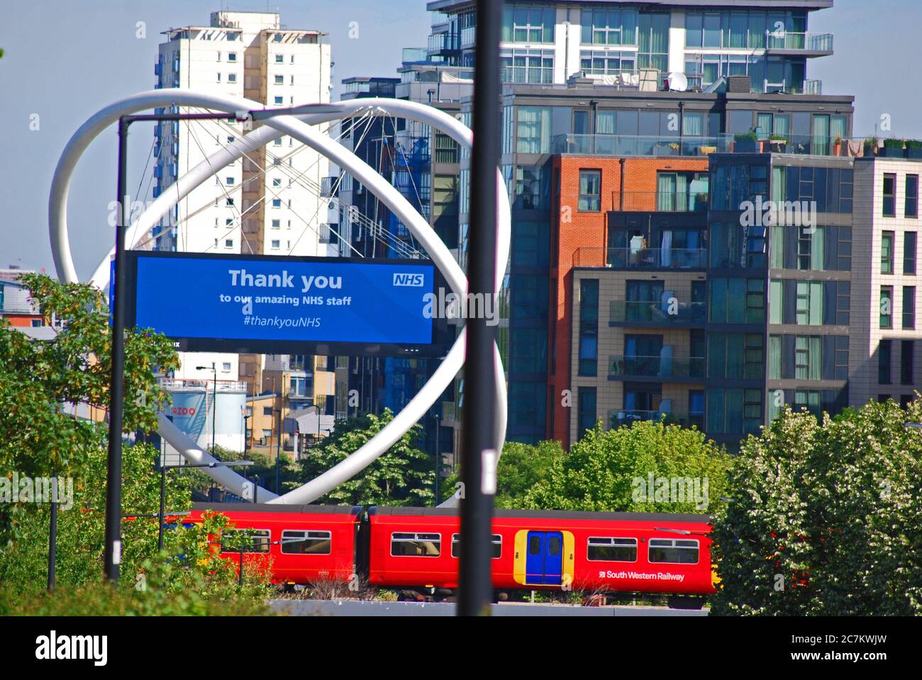 Vielen Dank NHS Wandsworth Town Kreisverkehr Stockfoto