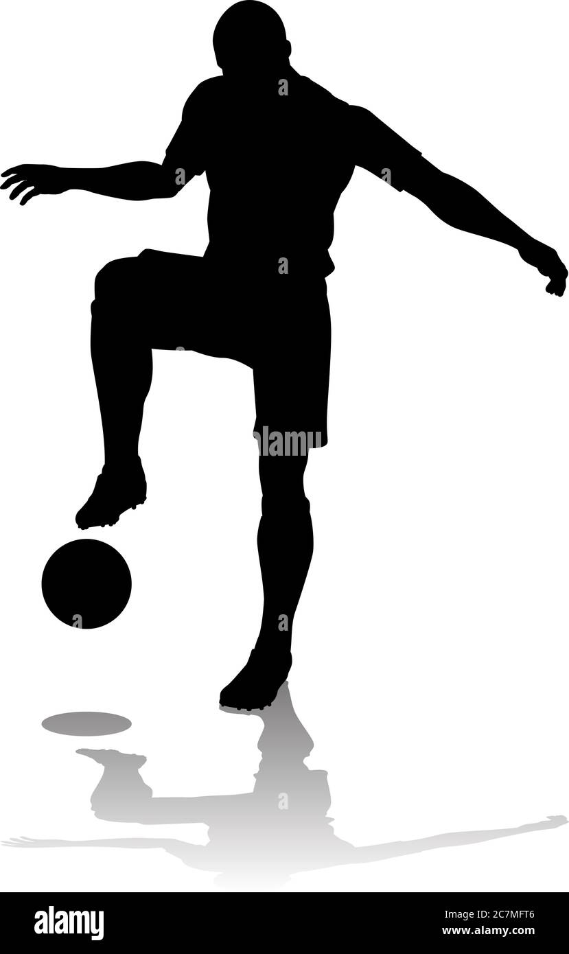 Fußball-Fußball-Player Silhouette Stock Vektor