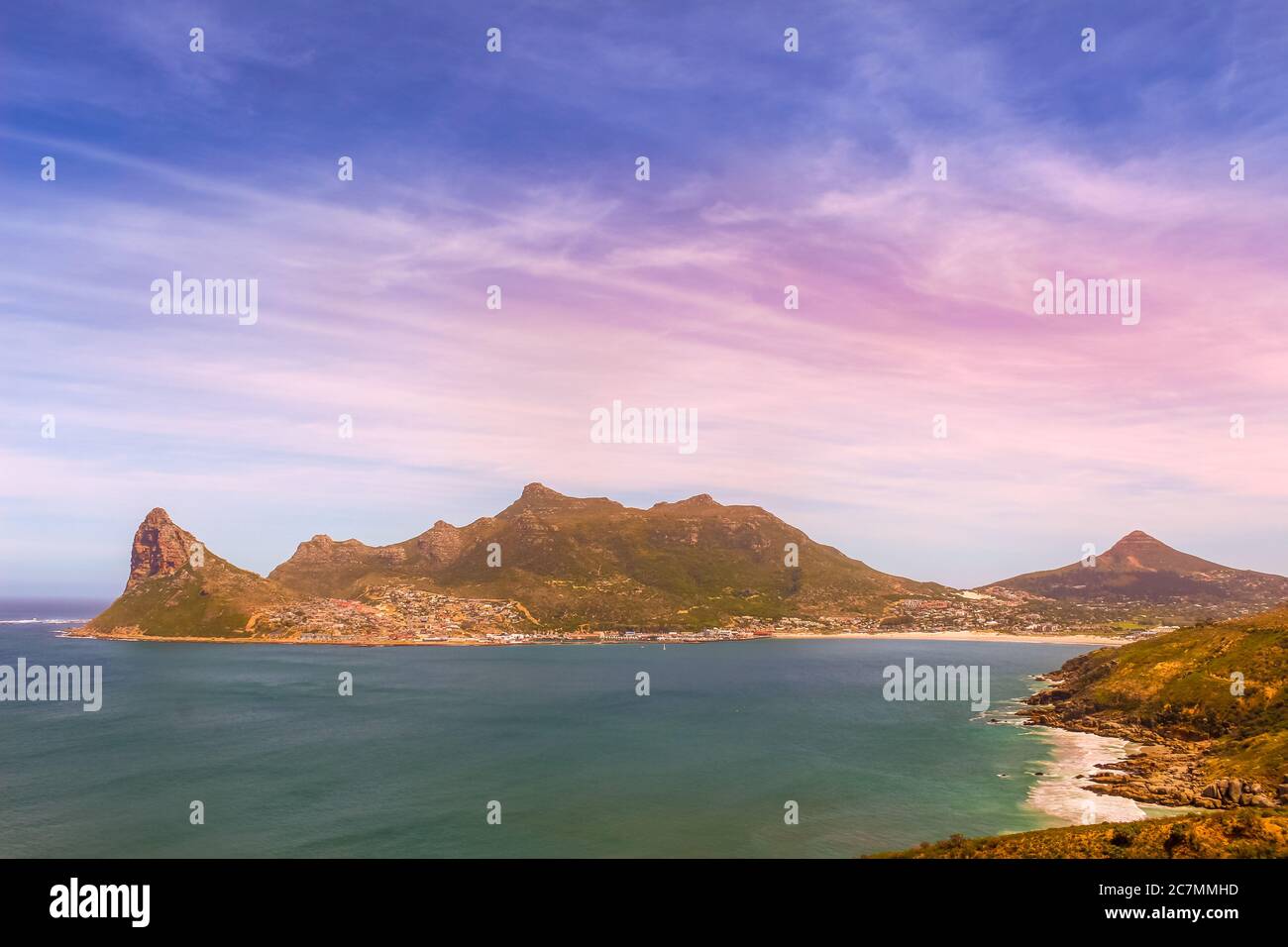 Hout Bay Strand entlang Chapmans Peak Drive in Kapstadt Südafrika Stockfoto