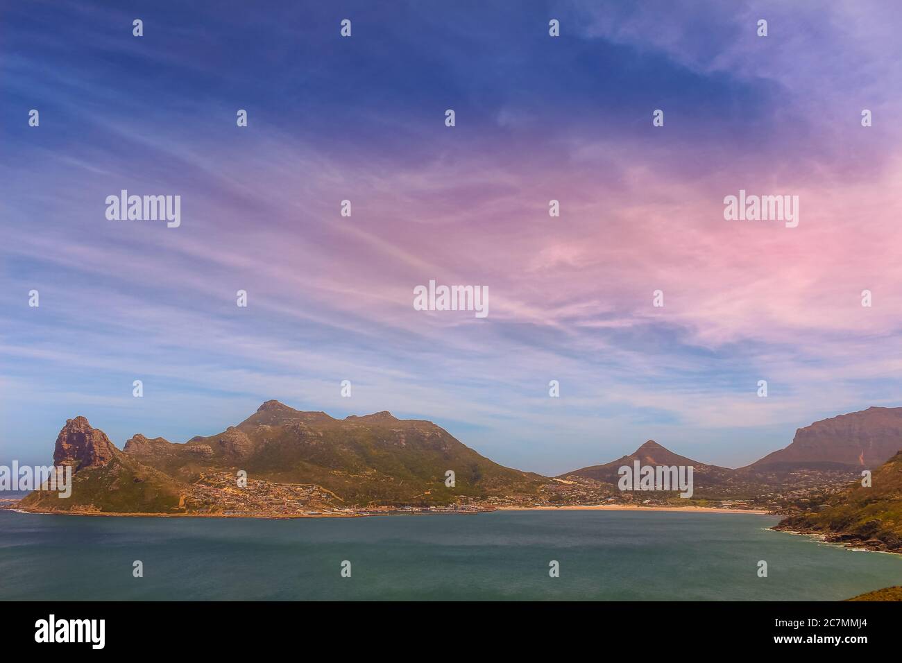 Hout Bay Strand entlang Chapmans Peak Drive in Kapstadt Südafrika Stockfoto