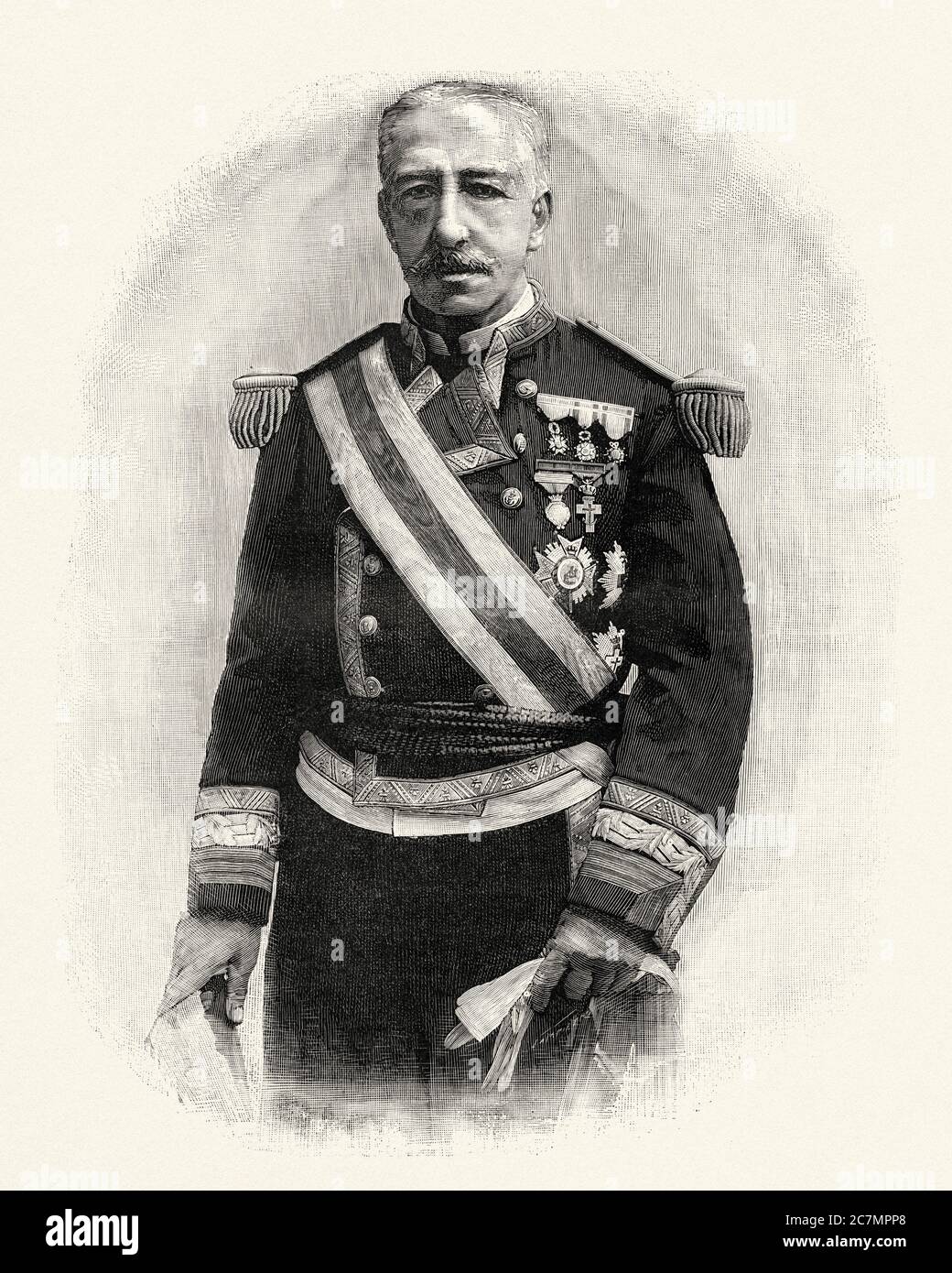 Jose Navarro y Fernandez (1832 - 1913) Spanischer Generalkommandeur des Aposadero de la Habana, Kuba. Von La Ilustracion Española y Americana 1895 Stockfoto