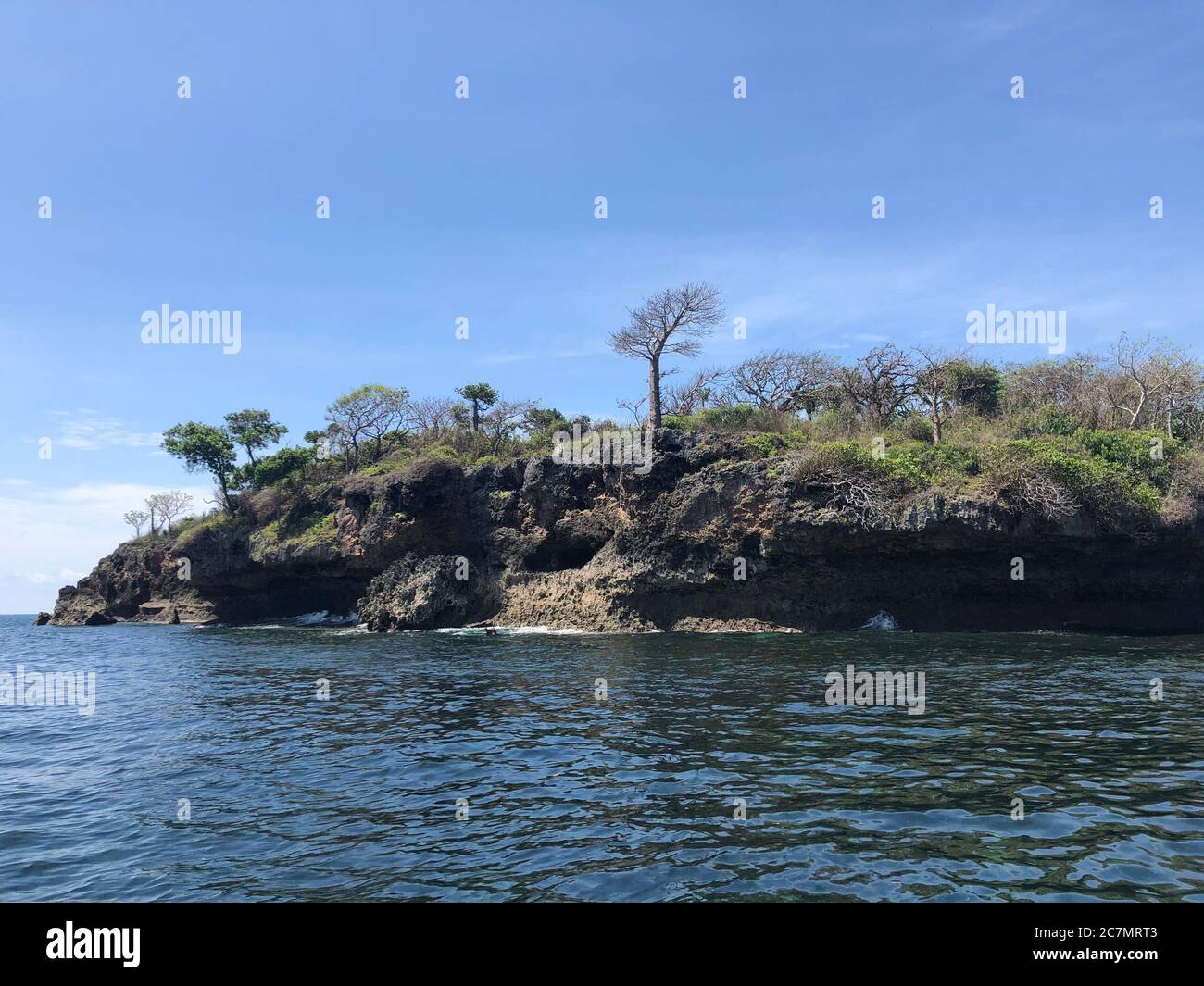 Tropische Landschaft von Wasini Island an der schönen Küste von Kenia, Afrika Stockfoto