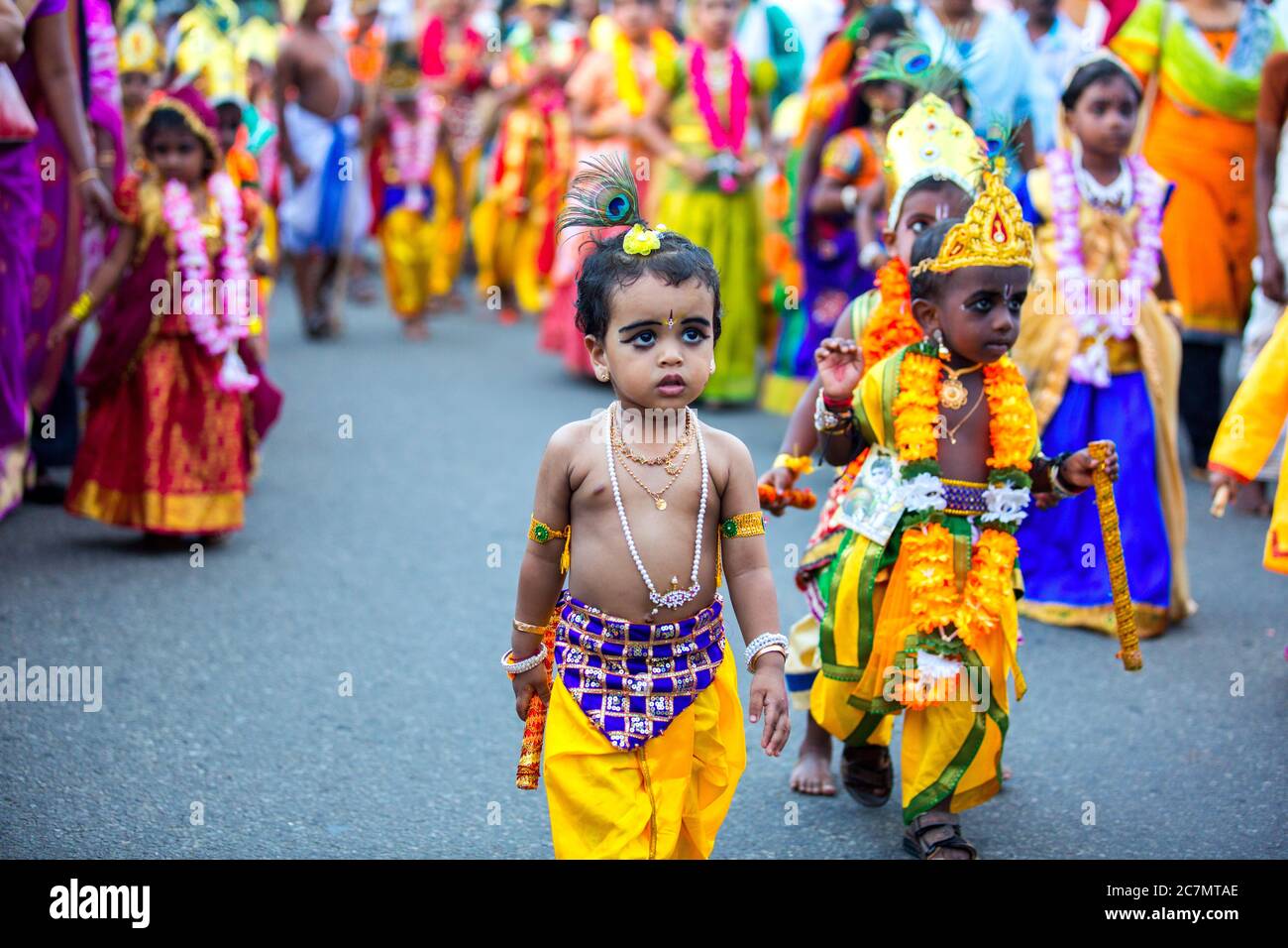 janmashtami Festival, Festivals in indien, Festivals kerala, Tanzformen kerala, farbenfrohe indische Festival, thrissur, kerala, südindien, indien Stockfoto