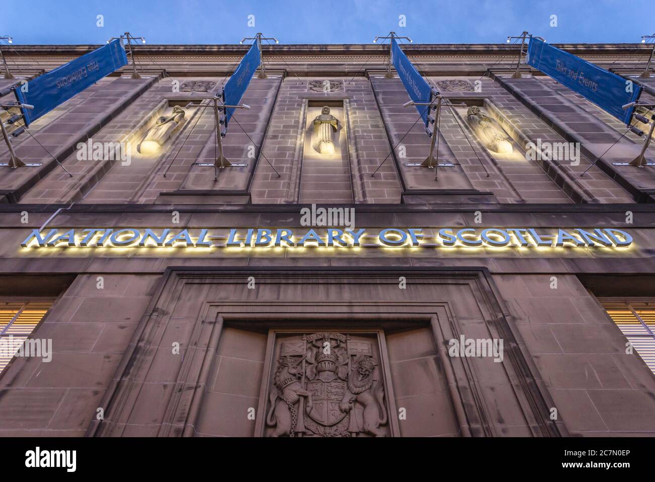 National Library of Scotland Gebäude auf George IV Bridge in Edinburgh, der Hauptstadt von Schottland, Teil des Vereinigten Königreichs Stockfoto