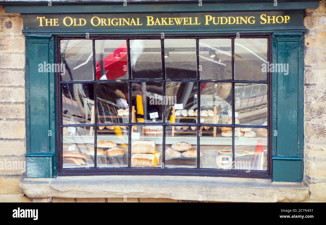 Die alte Bakewell Puddingladen im Derbyshire Peak Bezirk Marktstadt Bakewell England Großbritannien Stockfoto