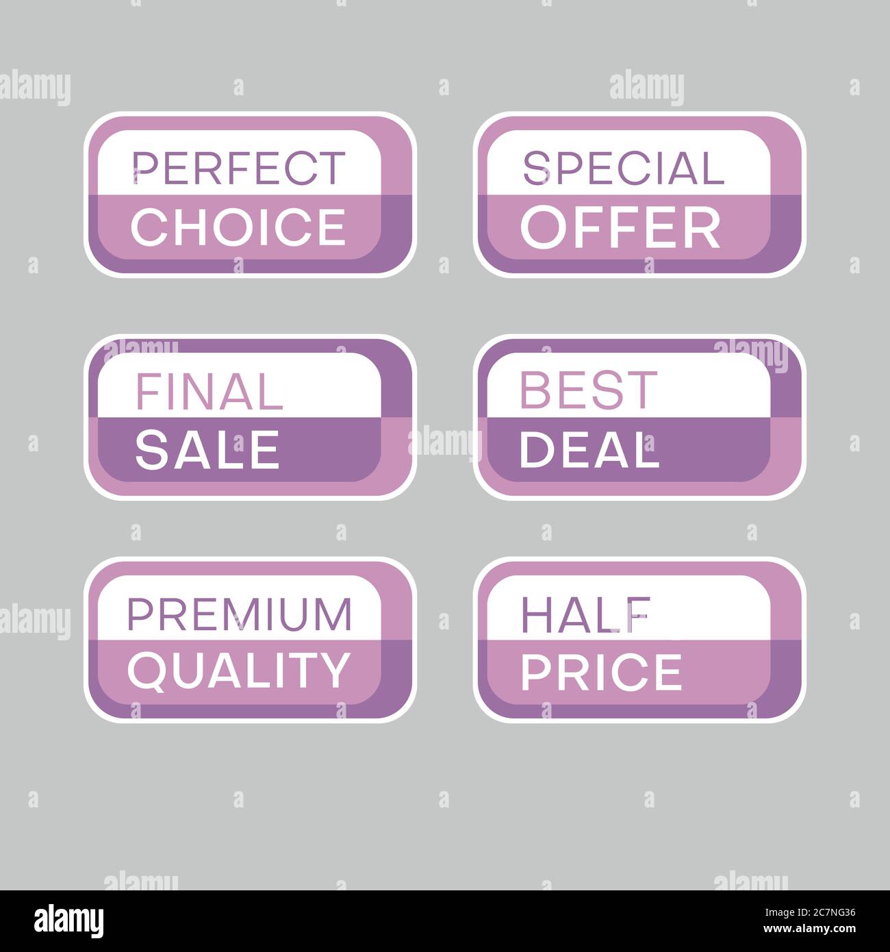 Set von Rabatt-Labels, um die Aufmerksamkeit der Kunden zu gewinnen. Zeitloses, leicht ablesbare Design. Auch geeignet für Web-Seite Anzeigen, Tags, Rabatt bieten Preisschild Stock Vektor