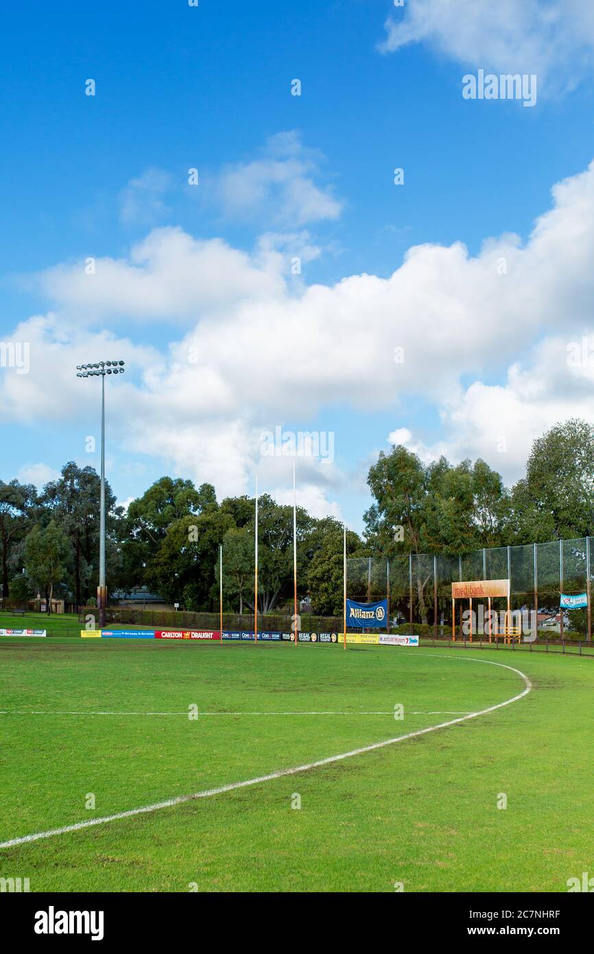 Medibank Stadion in Leederville, Perth, zeigt die AFL Tor Beiträge Stockfoto
