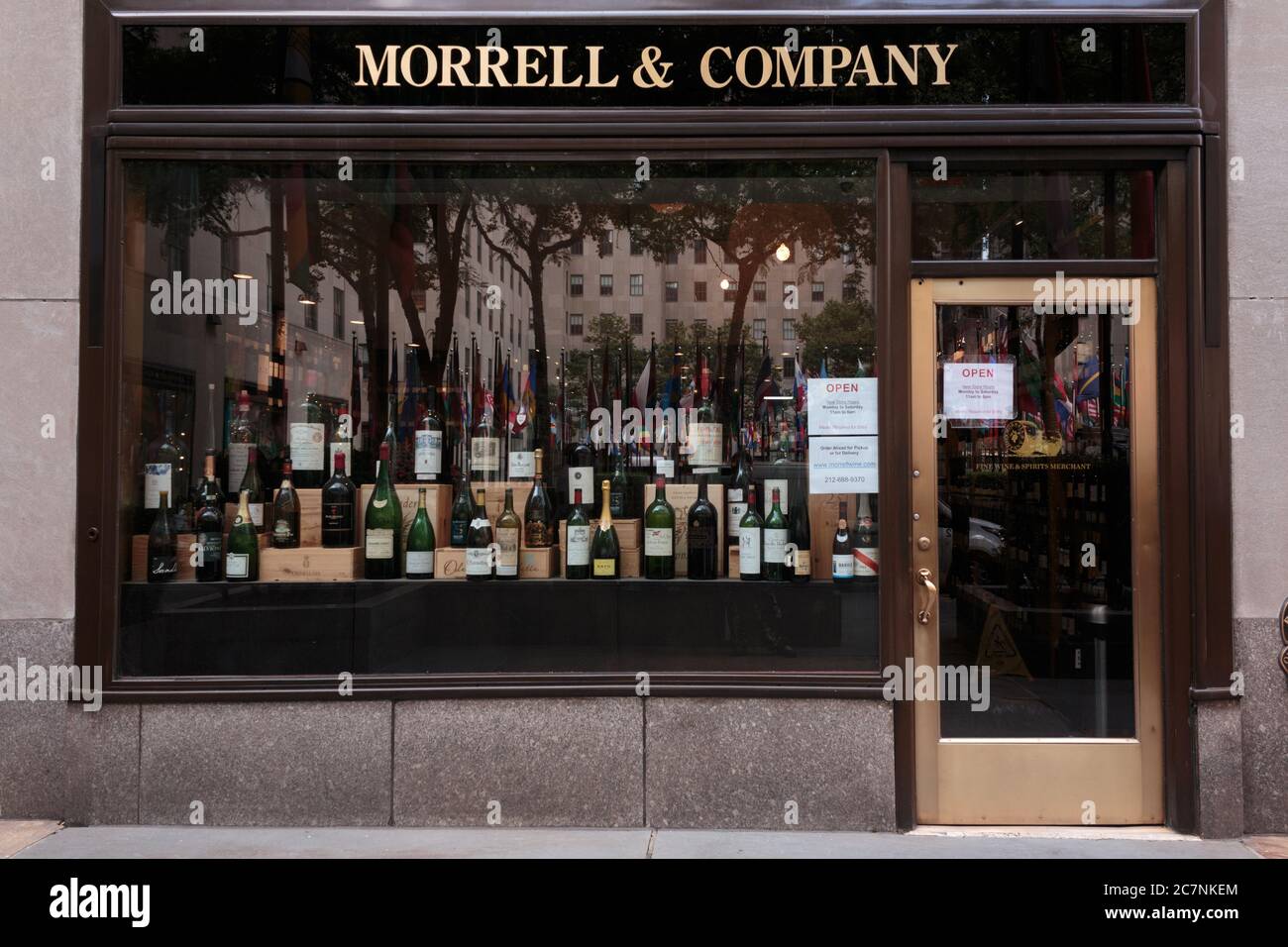 storefront des Weinhauses Morell & Company im Rockefeller Center in Manhattan Stockfoto