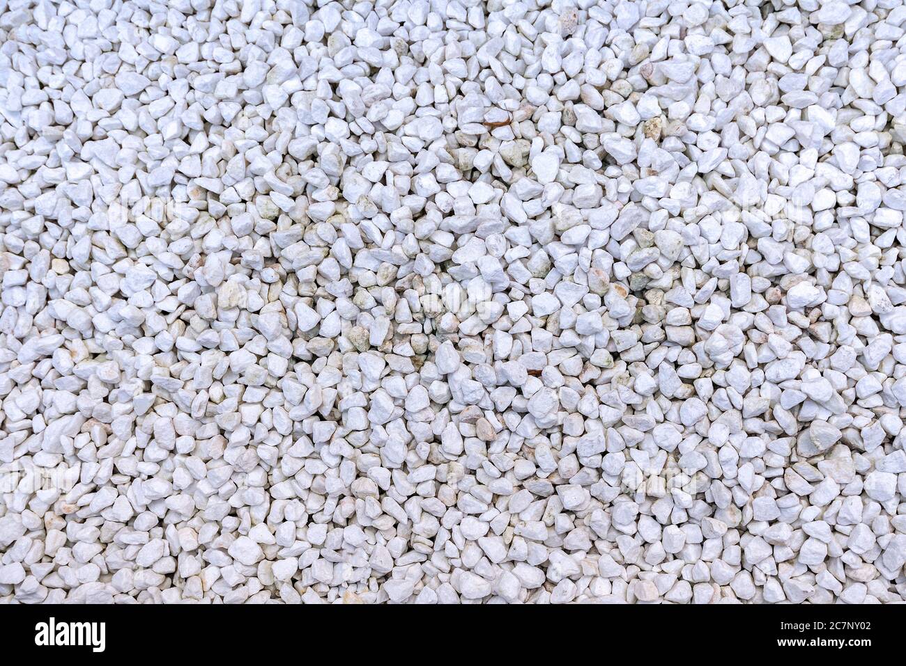 Hintergrund von weißem feinem Kies, Nahaufnahme Stockfoto