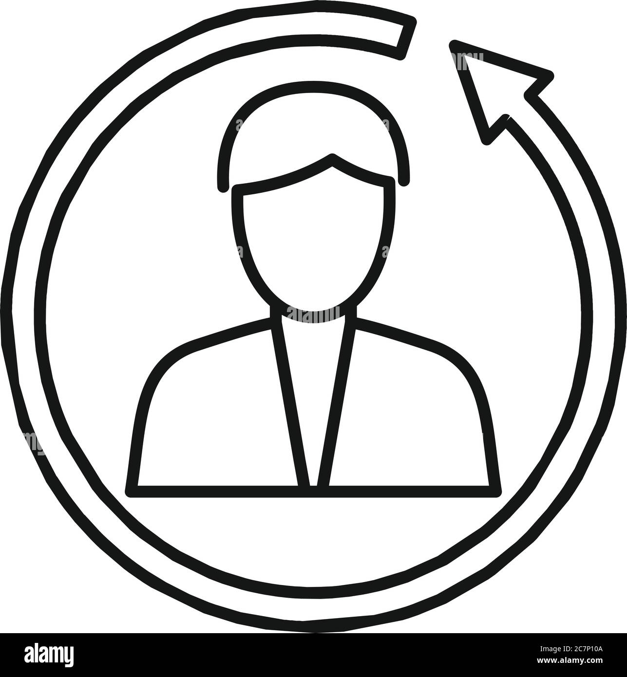 Symbol für Manager Remarketing. Umriss Manager Remarketing Vektor-Symbol für Web-Design isoliert auf weißem Hintergrund Stock Vektor