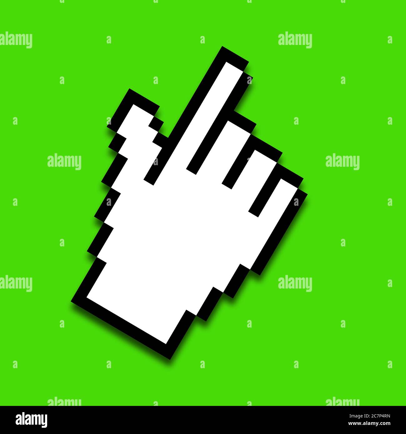 Mauszeiger, Hand mit Zeigefinger als Illustration Stockfoto