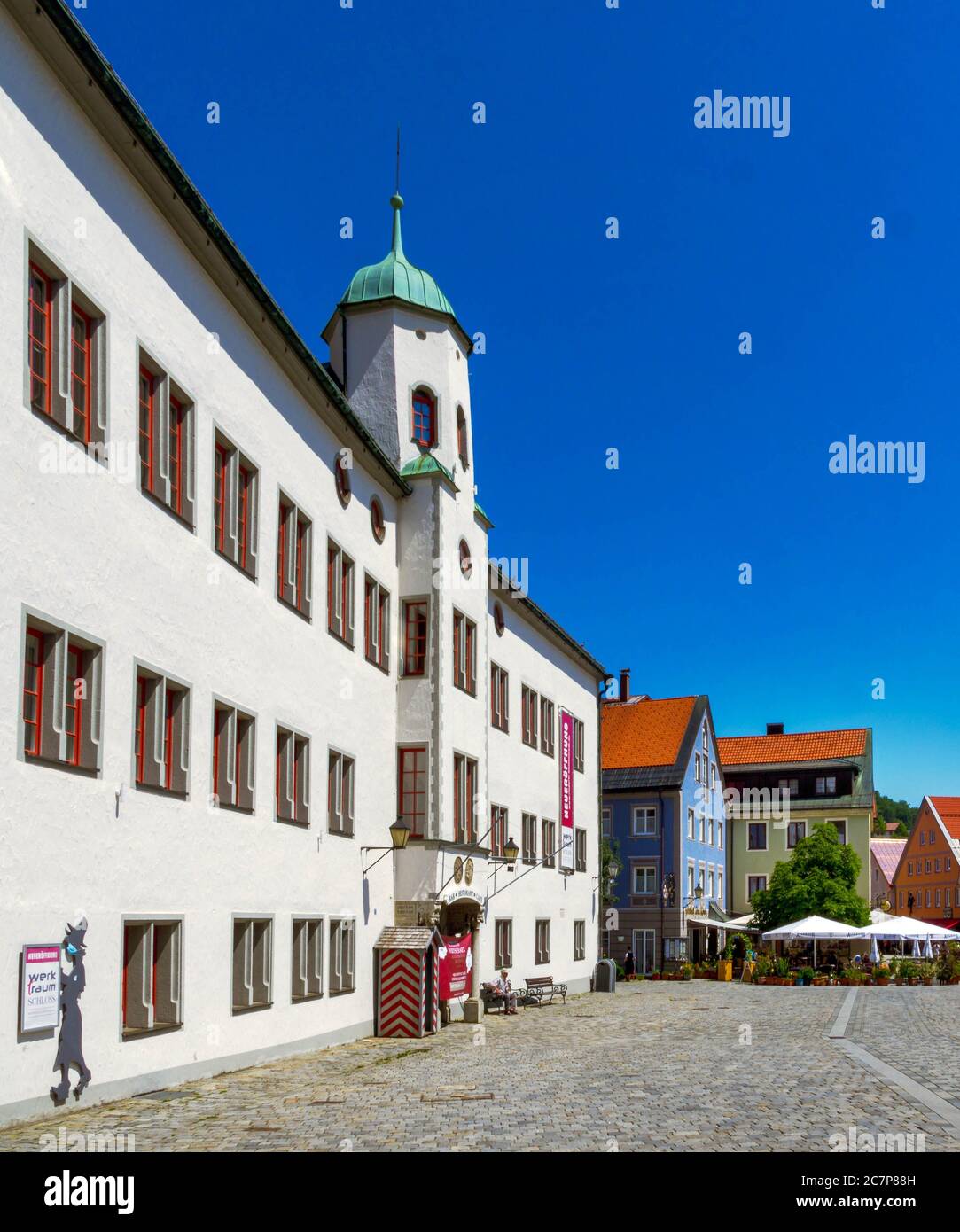 Schloss am Marien Platz, Immenstadt, Allgäu, Bayern, Deutschland, Europa Stockfoto