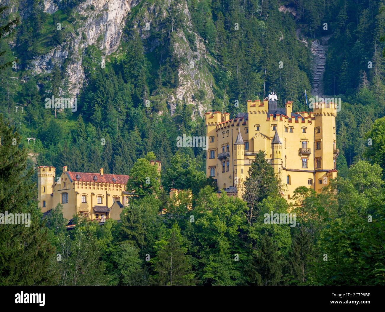 Schloss Hohenschwangau, Schwangau bei Füssen, Bayerische Alpen, Allgäu, Allgau, Bayern, Deutschland, Europa Stockfoto