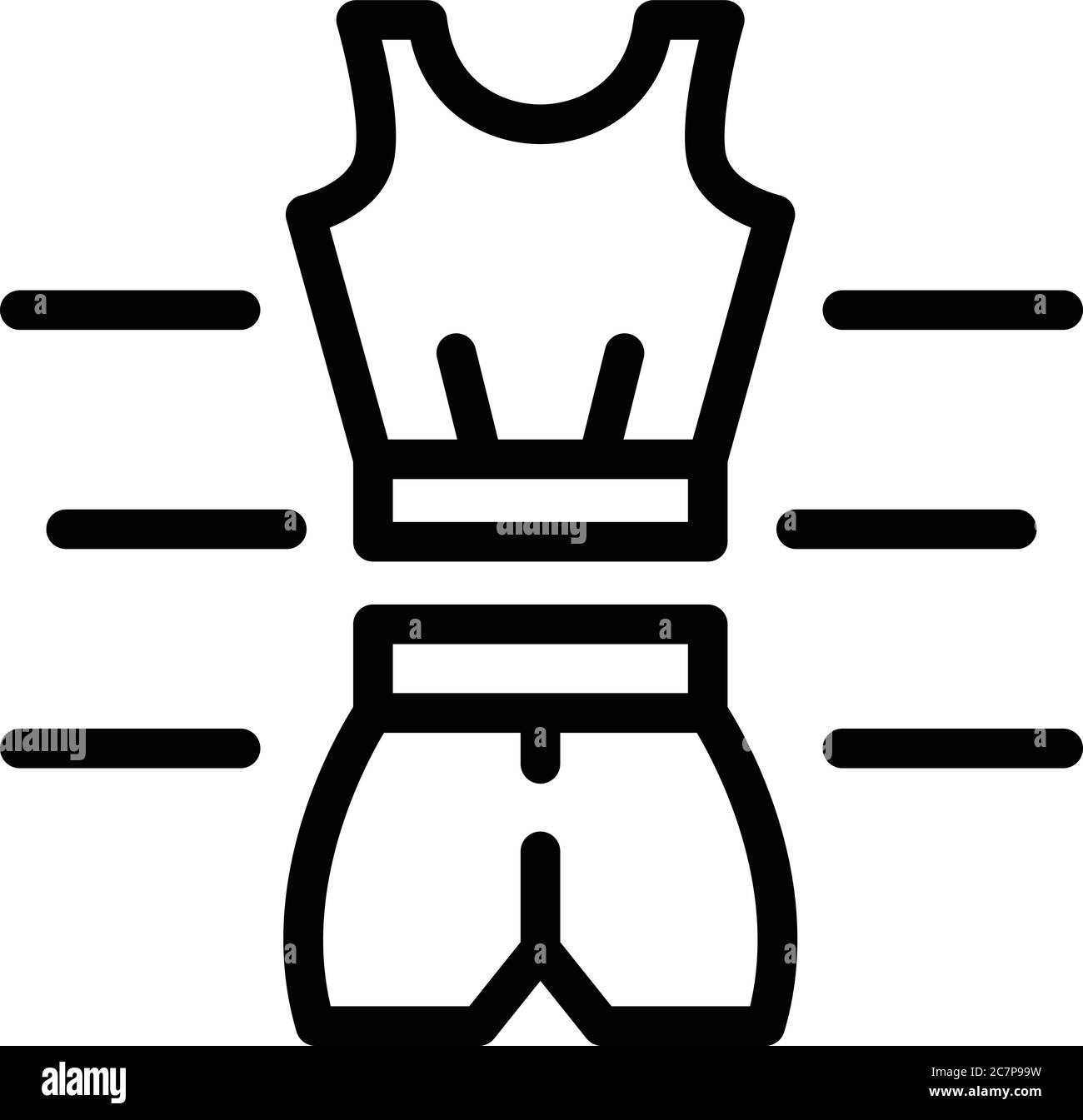 Laufbekleidung Symbol, umreiß Stil Stock Vektor