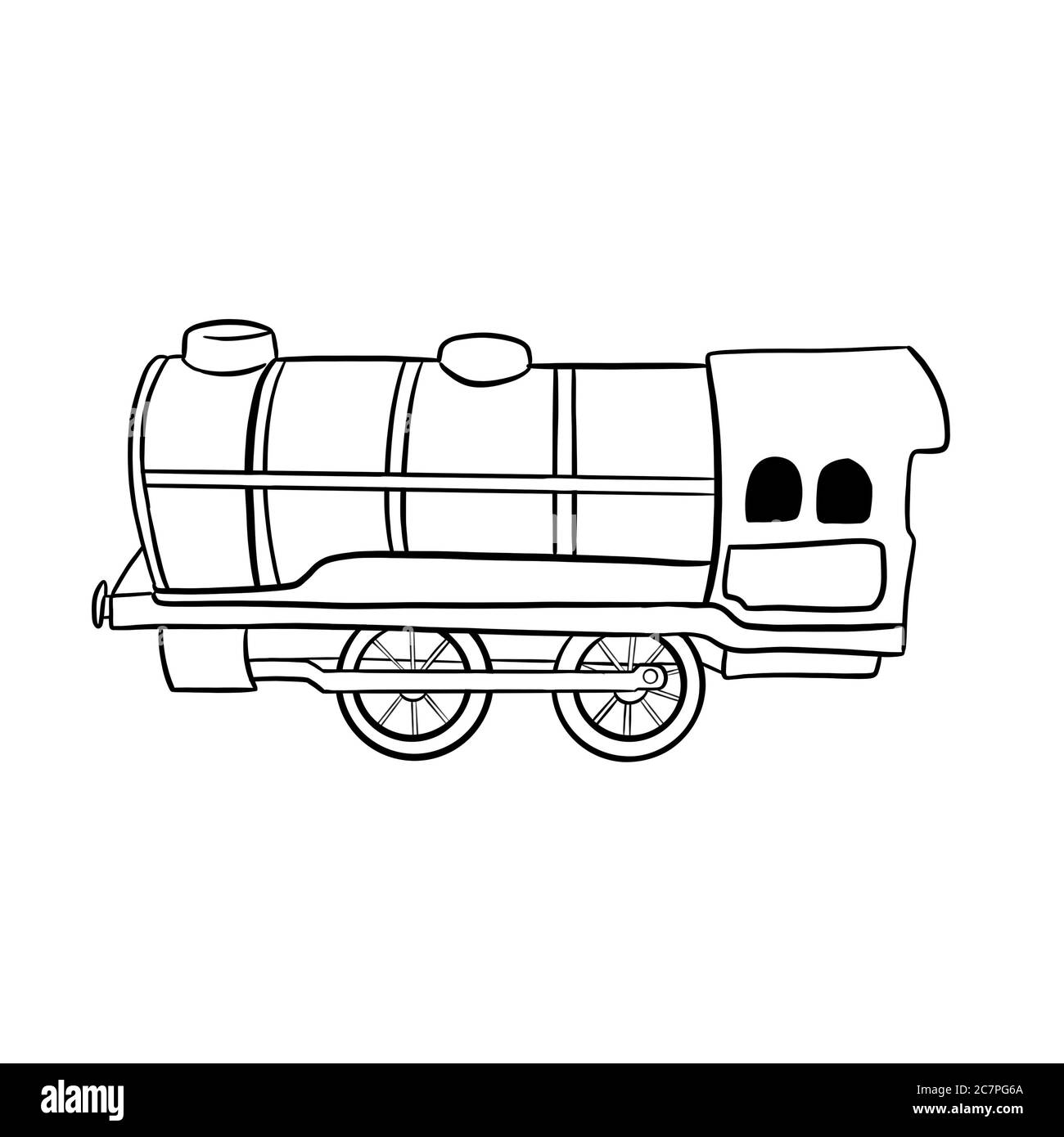 Line Art Illustration eines Eisenbahnzug Stockfoto