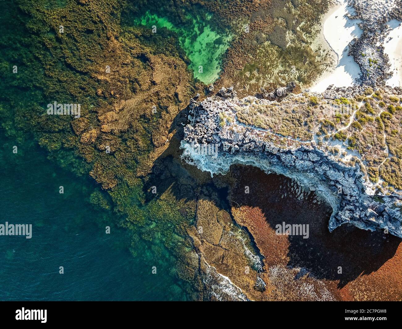 Luftaufnahme des Mesmerismus der Küste Westaustraliens Stockfoto