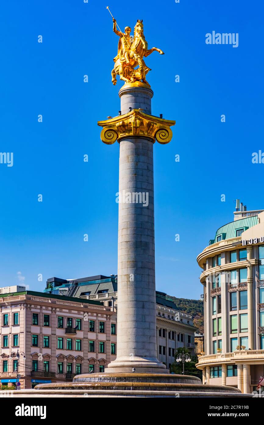 Tiflis , Georgien - 25. August 2019 : Platz der Freiheit Wahrzeichen von Tiflis Georgien Hauptstadt Osteuropa Stockfoto