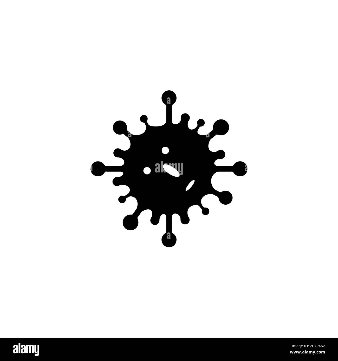 Coronavirus, 2019-nCoV, Covid-19. Vektor Konzept abstrakte Illustration STOPPEN CORONAVIRUS. Flache Umrisssymbole eines Virus und ein durchgestrichenes Stoppschild Stock Vektor