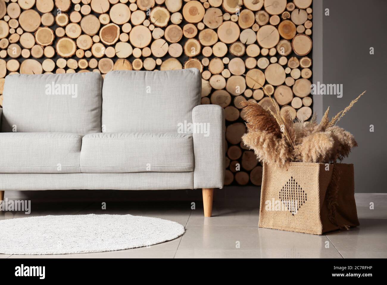 Innenbereich mit modernem Sofa Stockfoto