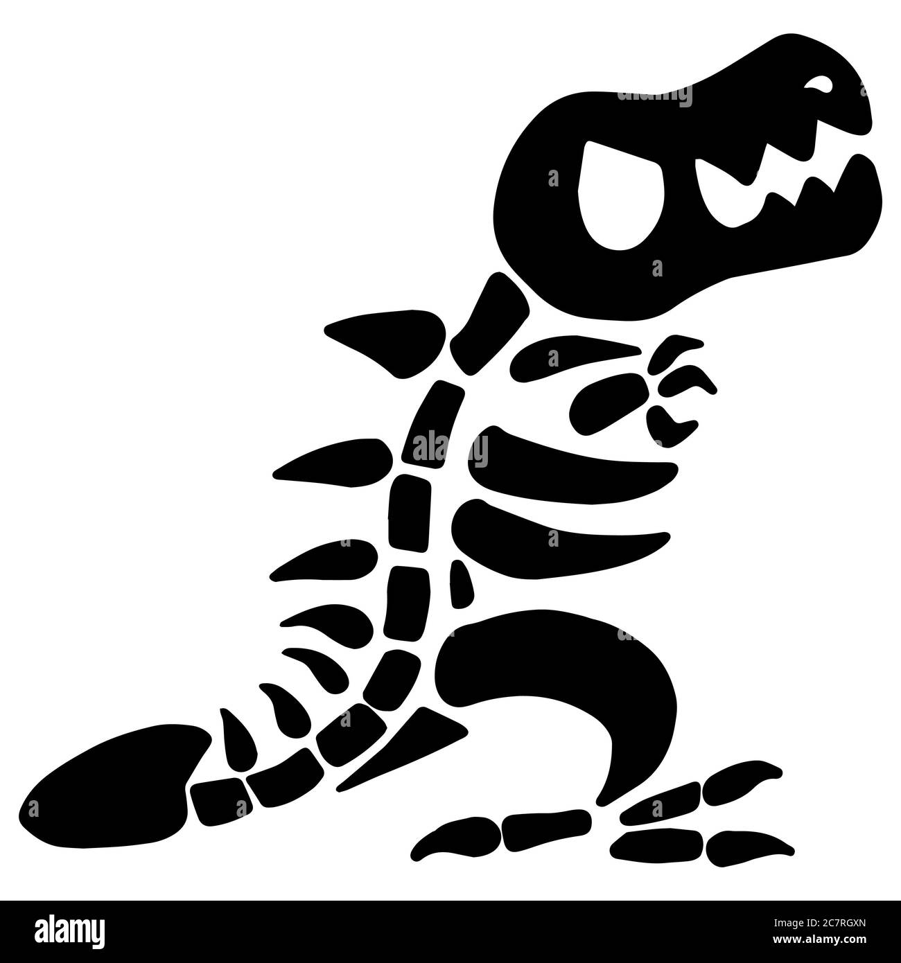 Dinosaurier Tier Skelette und Schädel Cartoon Stockfoto