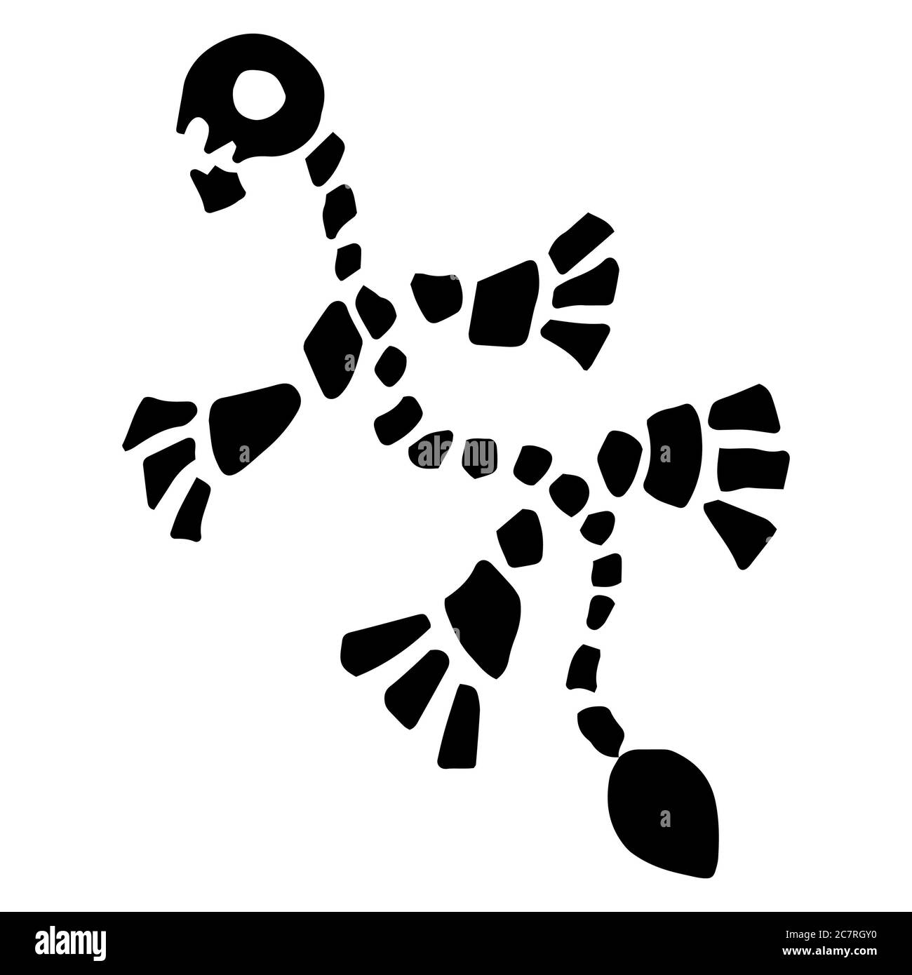 Dinosaurier Tier Skelette und Schädel Cartoon Stockfoto