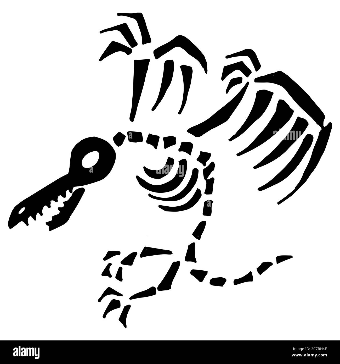 Dinosaurier Tier Skelette und Schädel Cartoon Stockfoto