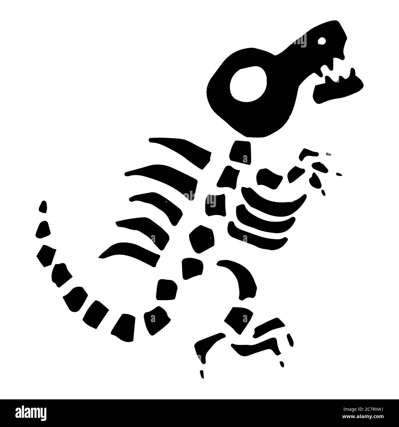 Dinosaurier Tier Skelette und Schädel Cartoon Stockfoto