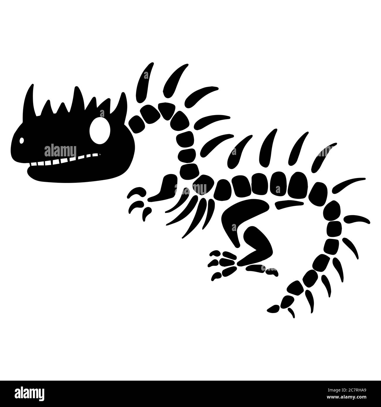 Dinosaurier Tier Skelette und Schädel Cartoon Stockfoto