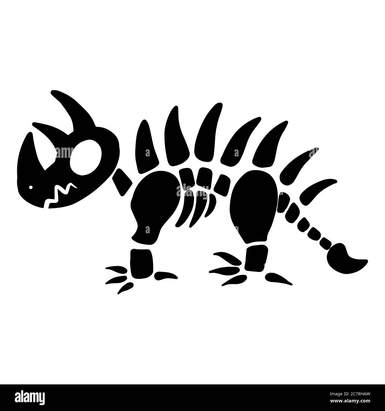 Dinosaurier Tier Skelette und Schädel Cartoon Stockfoto