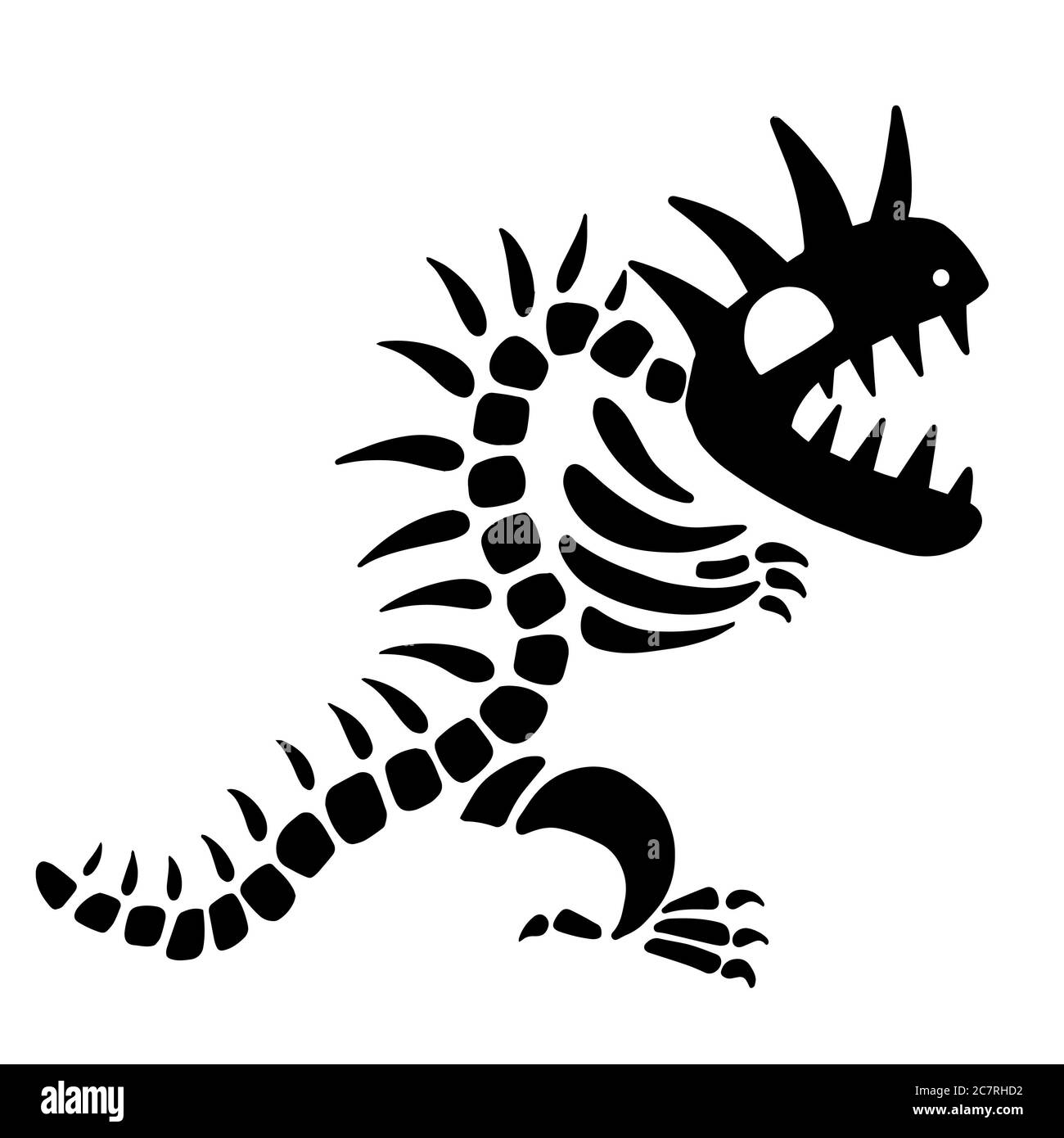 Dinosaurier Tier Skelette und Schädel Cartoon Stockfoto