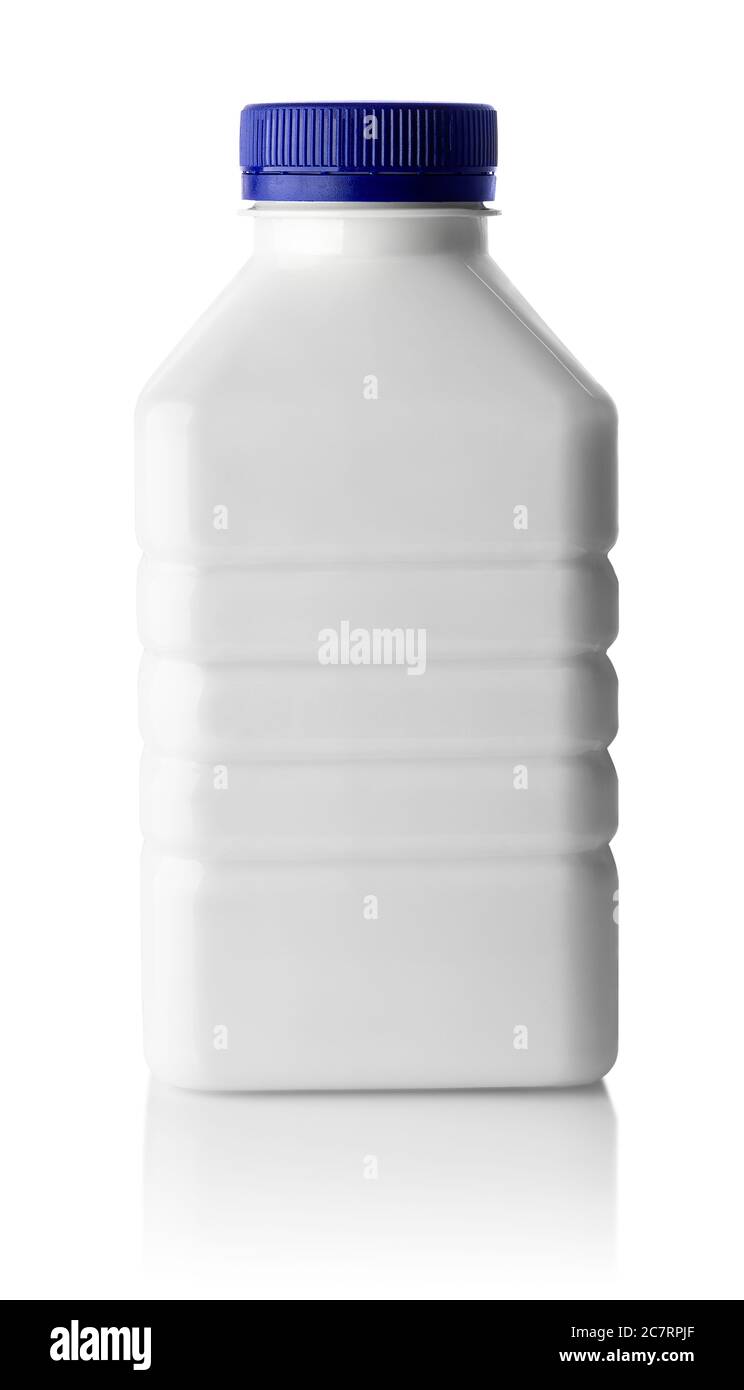 Kunststoff Einwegflasche für Milchprodukte Stockfoto