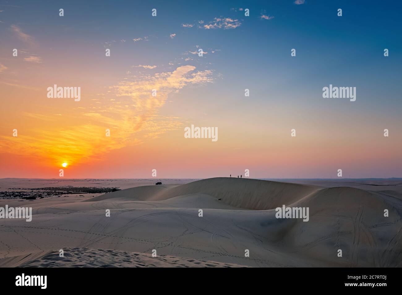 Schöne Wüstenlandschaft Blick in Al Hofuf Saudi Arabien. Stockfoto