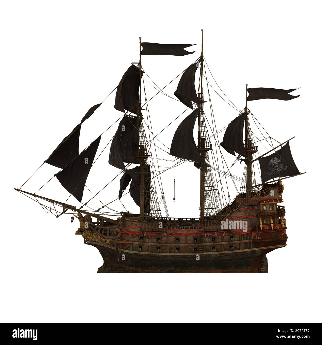 Segelschiff isoliert Stockfoto