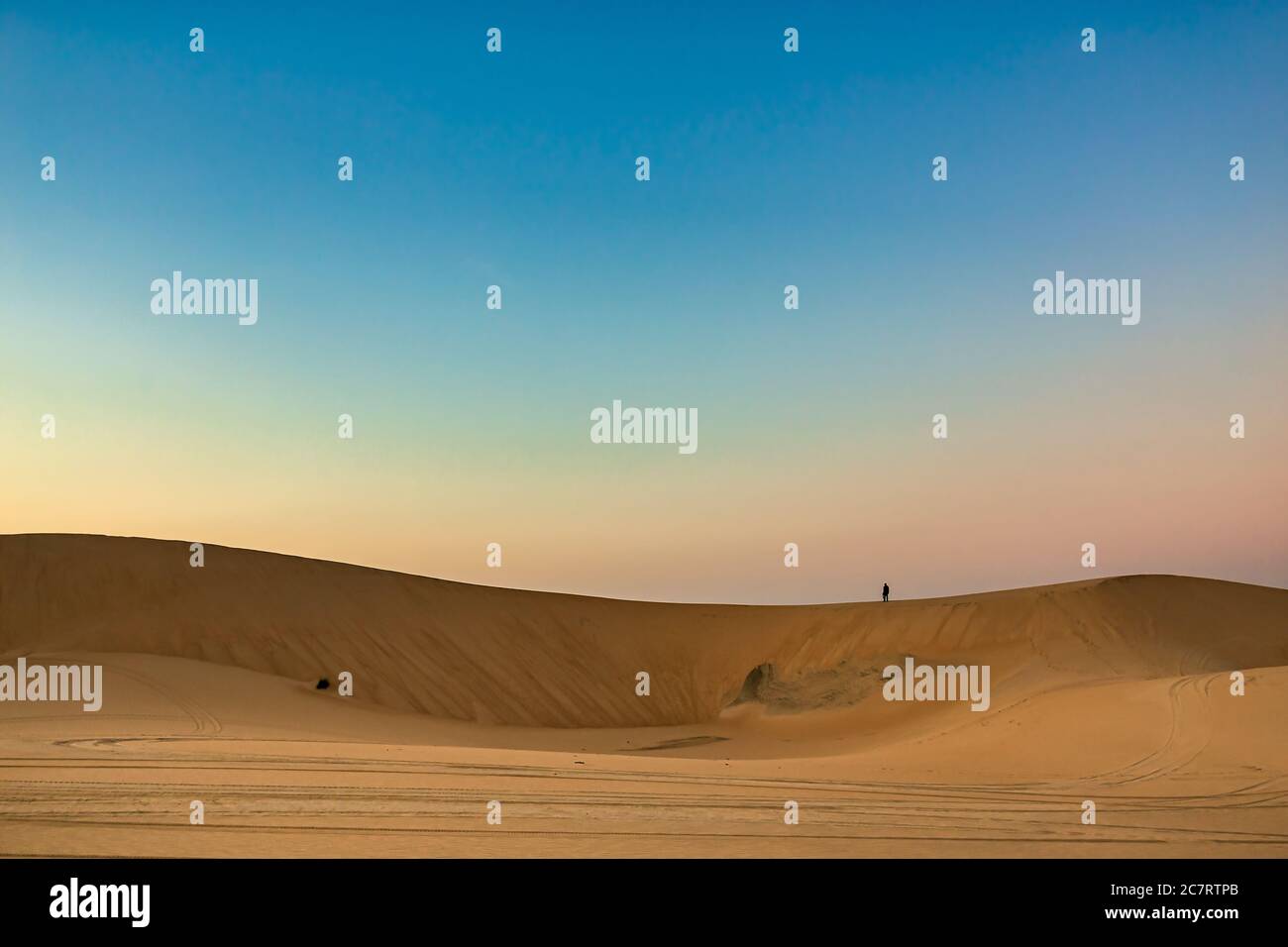 Schöne Wüstenlandschaft Blick in Al Hofuf Saudi Arabien. Stockfoto