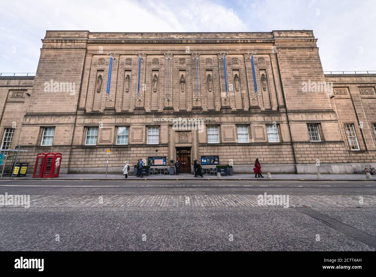 National Library of Scotland auf der George IV Bridge Street in Edinburgh, der Hauptstadt von Schottland, Vereinigtes Königreich Stockfoto