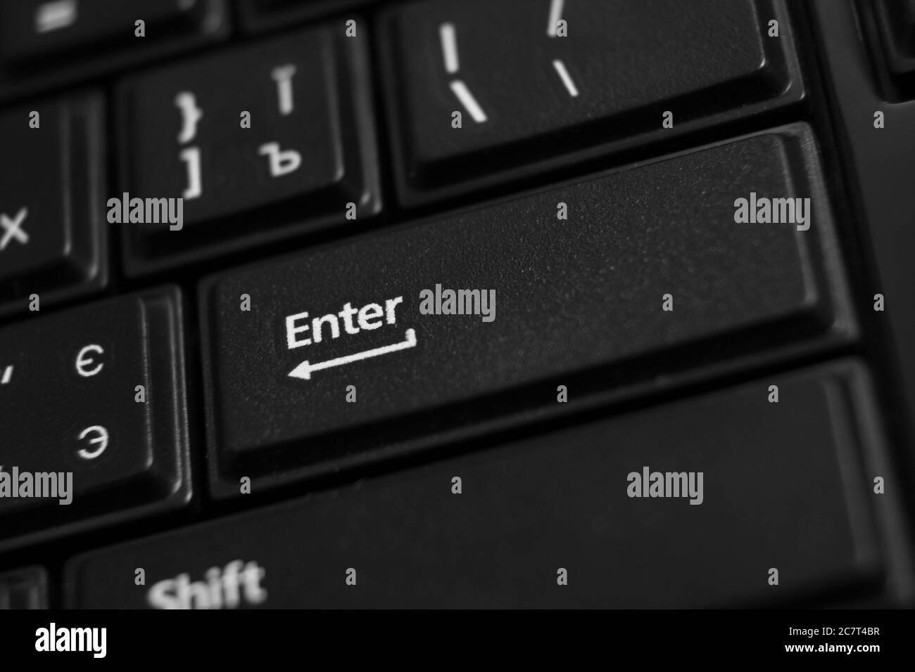 Schwarze Computertastatur Nahaufnahme - Symbol Stockfoto