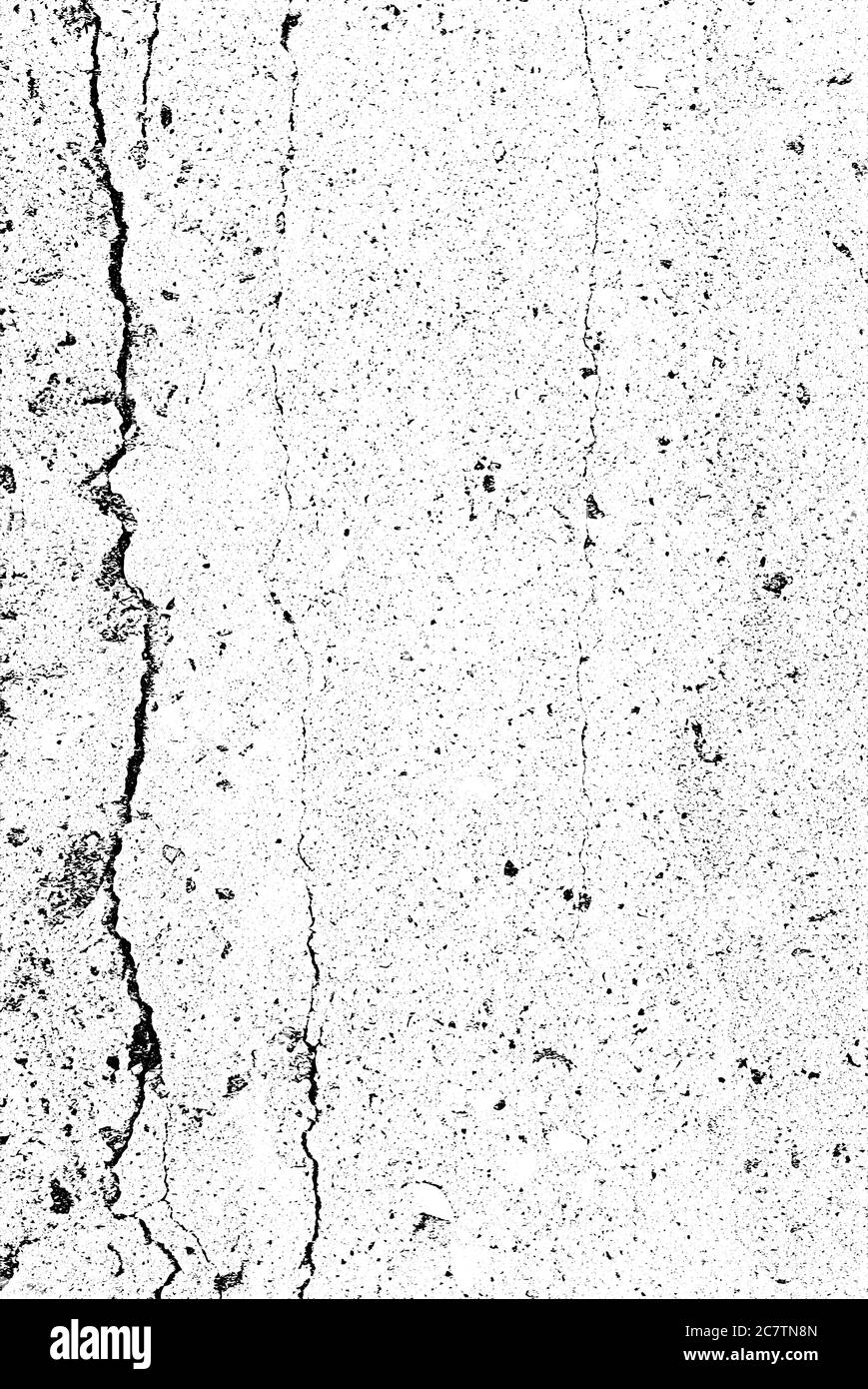 Verzweifelte Overlay-Textur von rissigen Beton, Stein oder Asphalt. Grunge Hintergrund. Abstrakte Halbton-Vektor-Illustration Stock Vektor