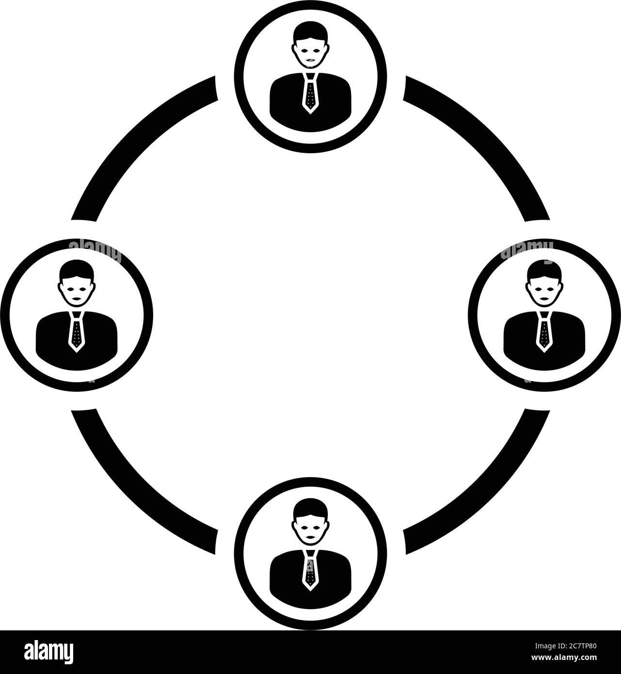 Symbol für Geschäftsverbindung. Wunderschöne, sorgfältig gestaltete Ikone. Gut organisierte und editierbare Vektor für alle Verwendungen. Stock Vektor