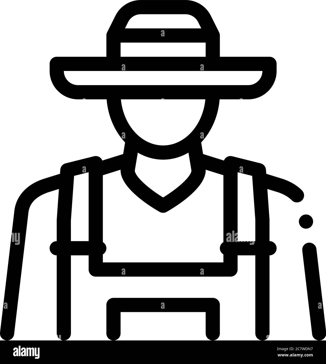Landwirt Beruf Symbol Vektor Umriss Illustration Stock Vektor