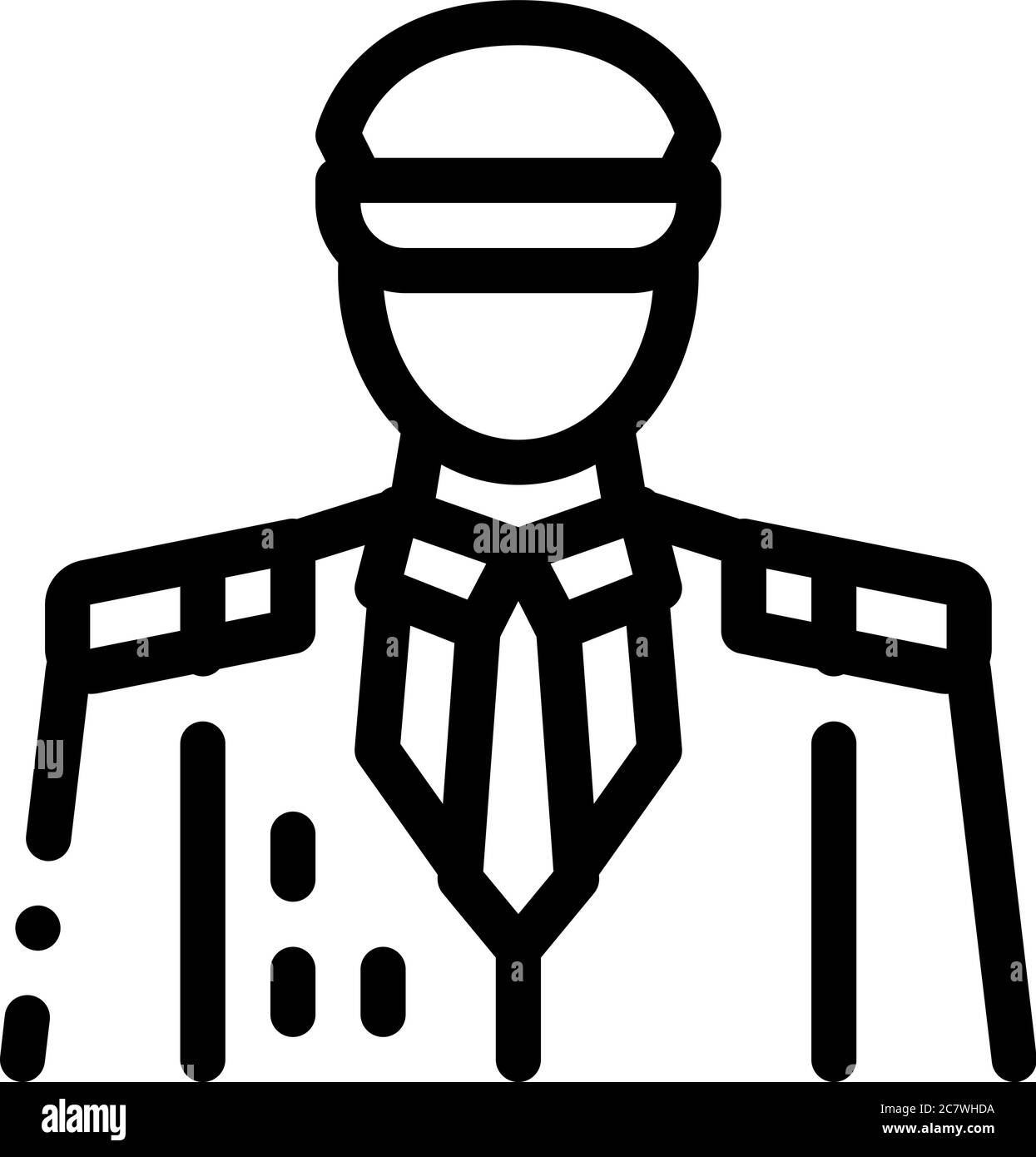 captain Beruf Symbol Vektor Umriss Illustration Stock Vektor