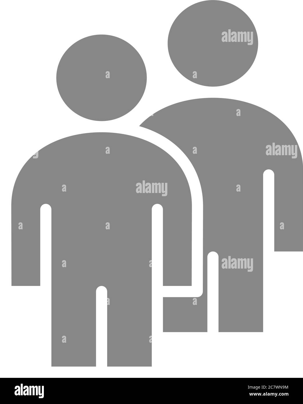 Graues Symbol für zwei Benutzerprofile. Paar, Mates-Symbol Stock Vektor
