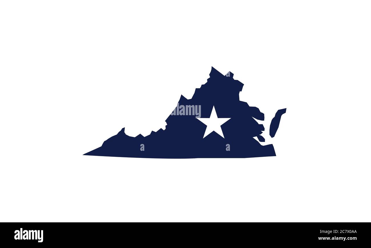 Virginia Karte Umriss Zustand Vektor Illustration Stock Vektor