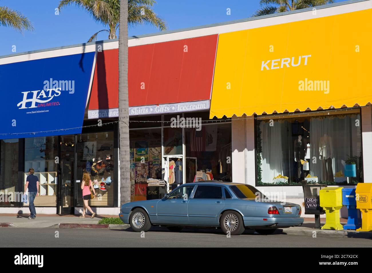 Geschäfte in der Prospect Street, La Jolla, San Diego County, Kalifornien, USA Stockfoto