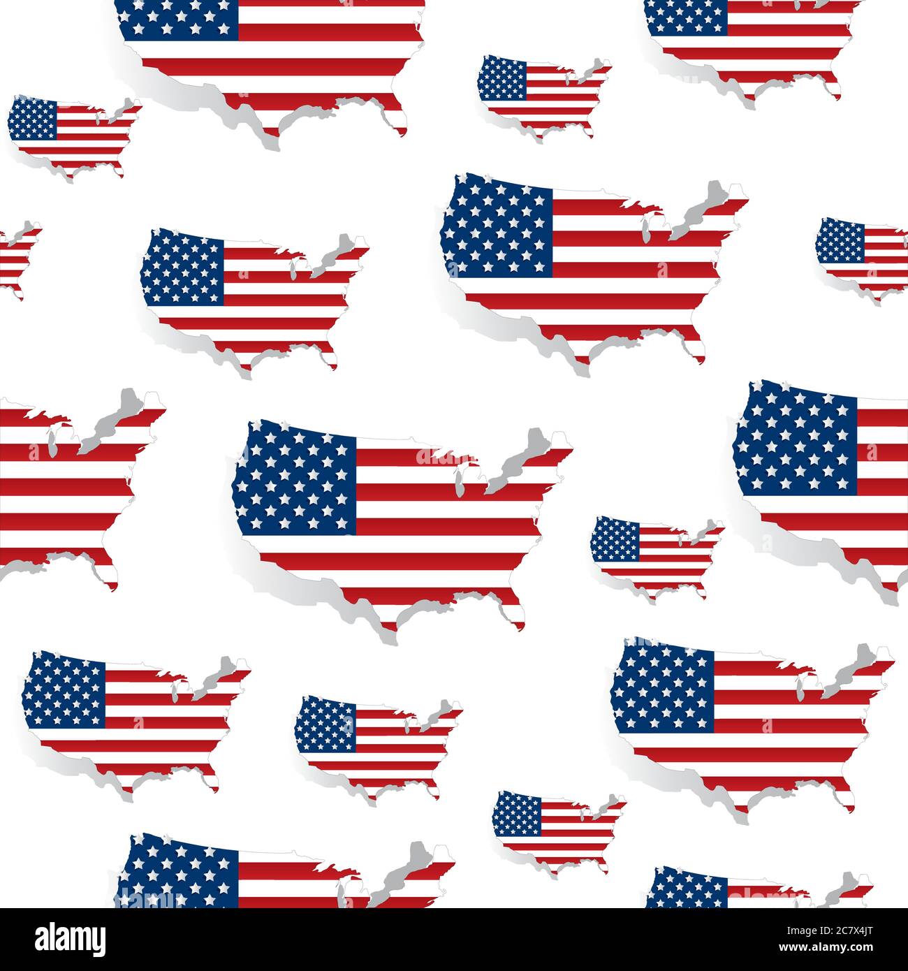 Flagge der Vereinigten Staaten von Amerika. Moderne Flagge der USA auf weißem Hintergrund Vektor-Illustration Stock Vektor