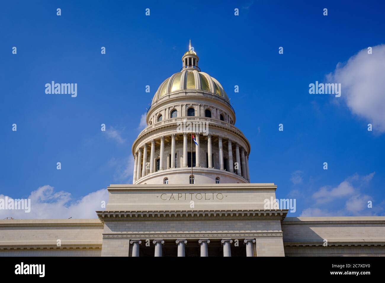 HAVANNA, KUBA - CA. JANUAR 2020: Detail des Capitolio Domes in La Havanna. Stockfoto
